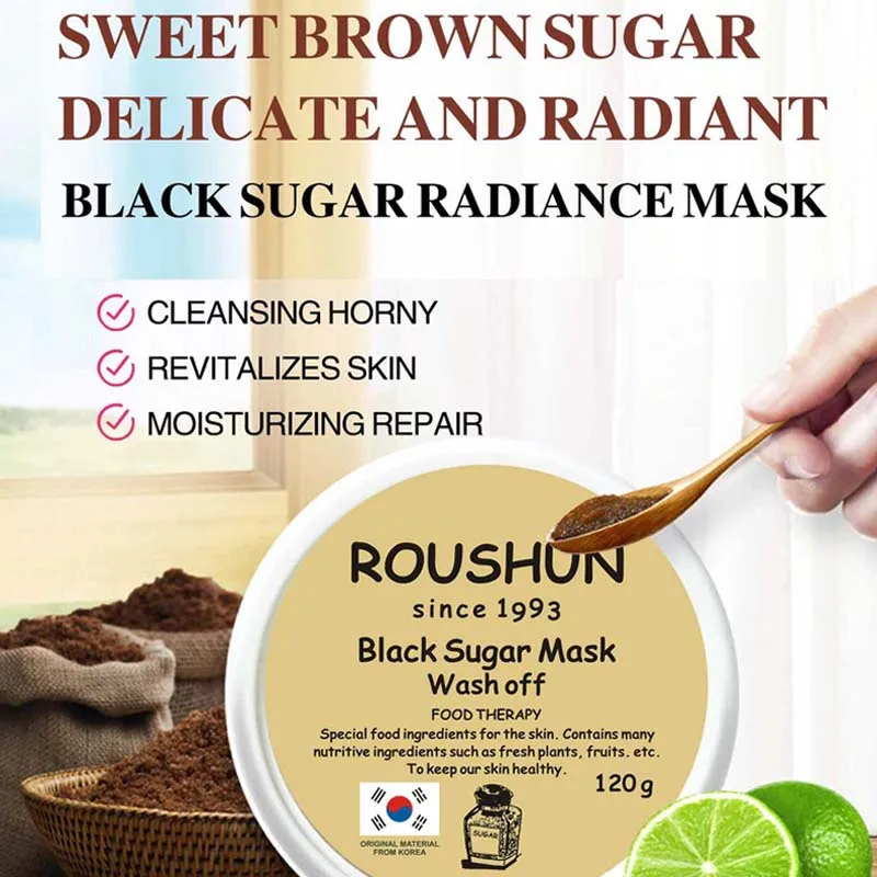 Черная сахарная Медовая маска, отшелушивающая, отбеливающая маска, крем для ухода за кожей, 120 г