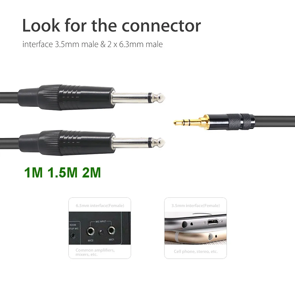 Vention RCA Jack кабель 2RCA штекер 3.5mm1/8 до 6,35 мм 1/4 мужской разъем TRS стерео аудио AUX кабель ПК для iPod 3/5L916