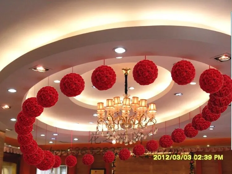 30cm Artificial Silk Flower Rose Balls Wedding Centerpiece Pomander Bouquet Party Decorations