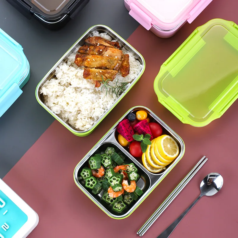 304 Stainless Steel Lunch Box for Kid New Single Layer or Double Layers  Bento Box for Student Food Container Case for Office New