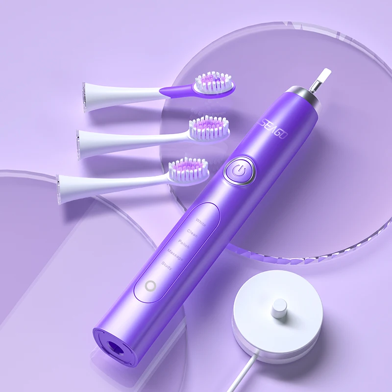 SEAGO Sonic Electric Toothbrush Upgraded Adult Waterproof IPX7 Ultrasonic Rechargeable Toothbrush  Whitening Healthy Gift SG-986