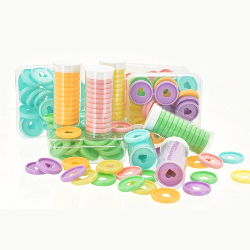 30pcs 28mm Plastic Ring Binder Discs Mushroom Hole Loose-leaf Disc Heart Binding Buckle Binder Planner Ring Notebook Accessories