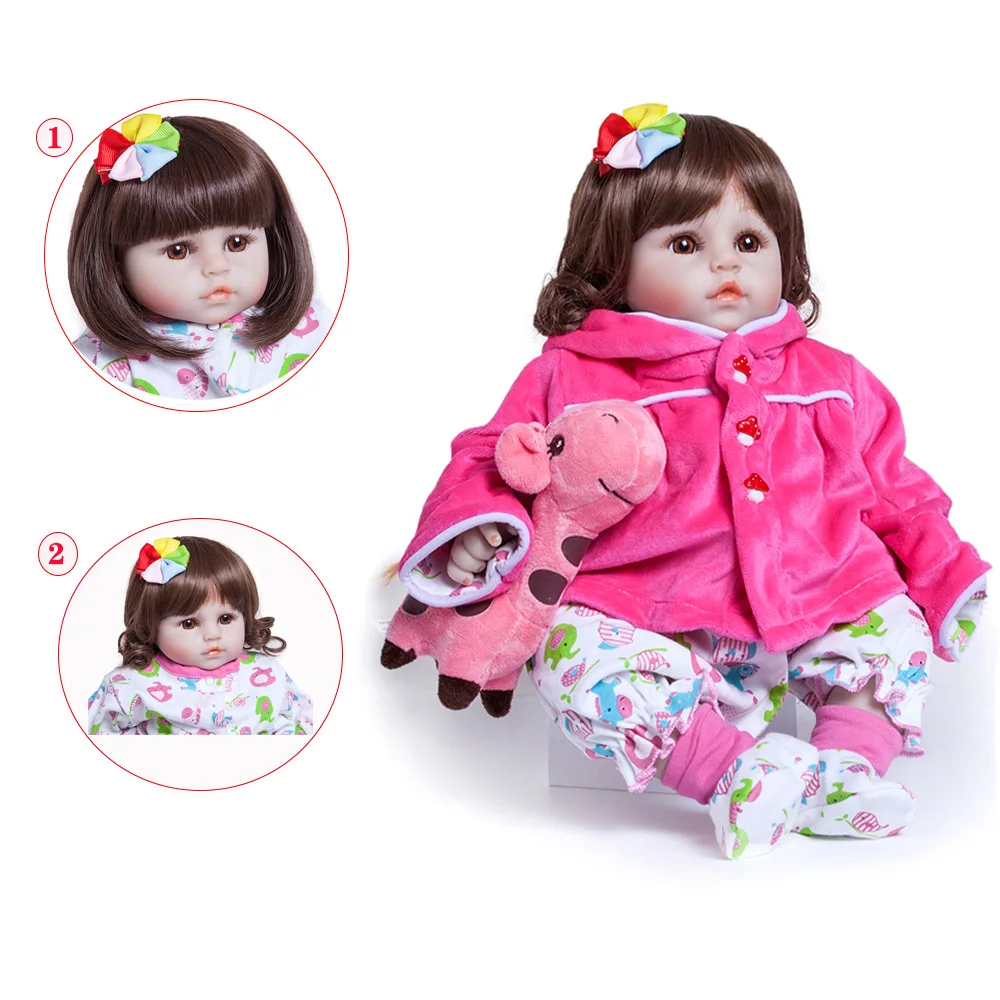 Pickwoo 18 дюймов 48 см bebes кукла-реборн для маленьких девочек Мягкие силиконовые куклы Boneca reborn Brinquedos Bonecas подарки на день детей игрушки