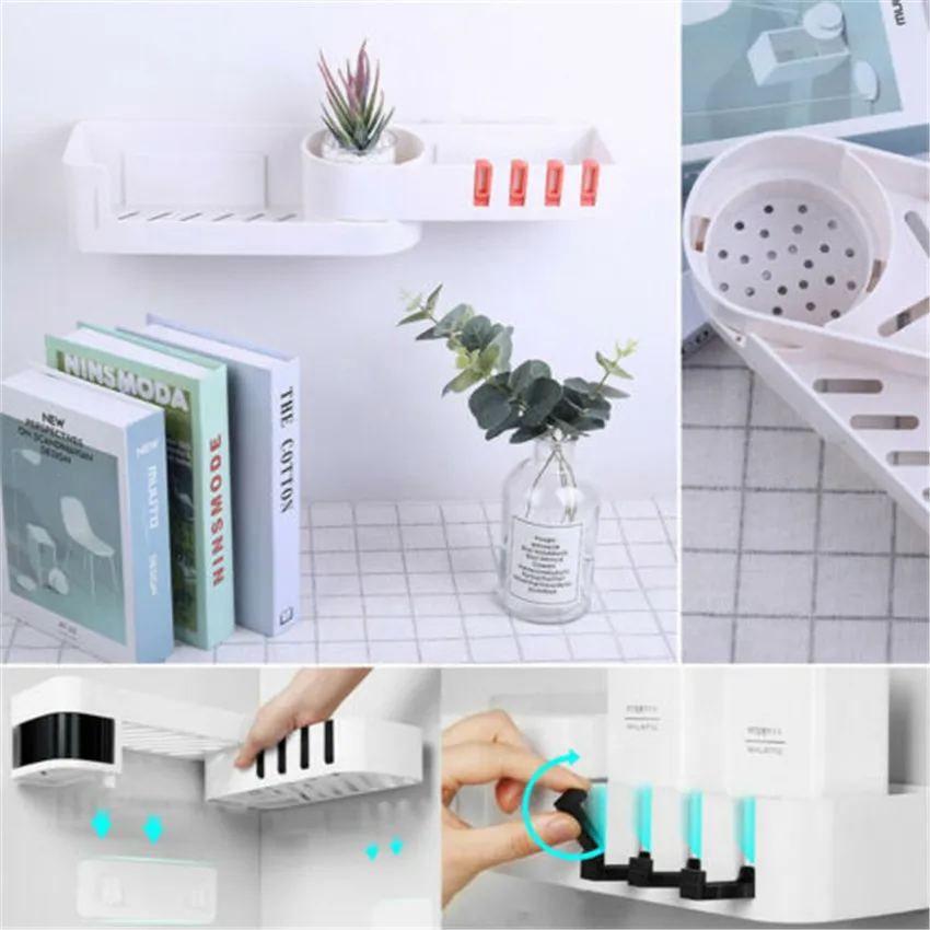 

Seamless Rotating Tripod Seamlessly Bathroom Shelf Corner Bath Storage Holder