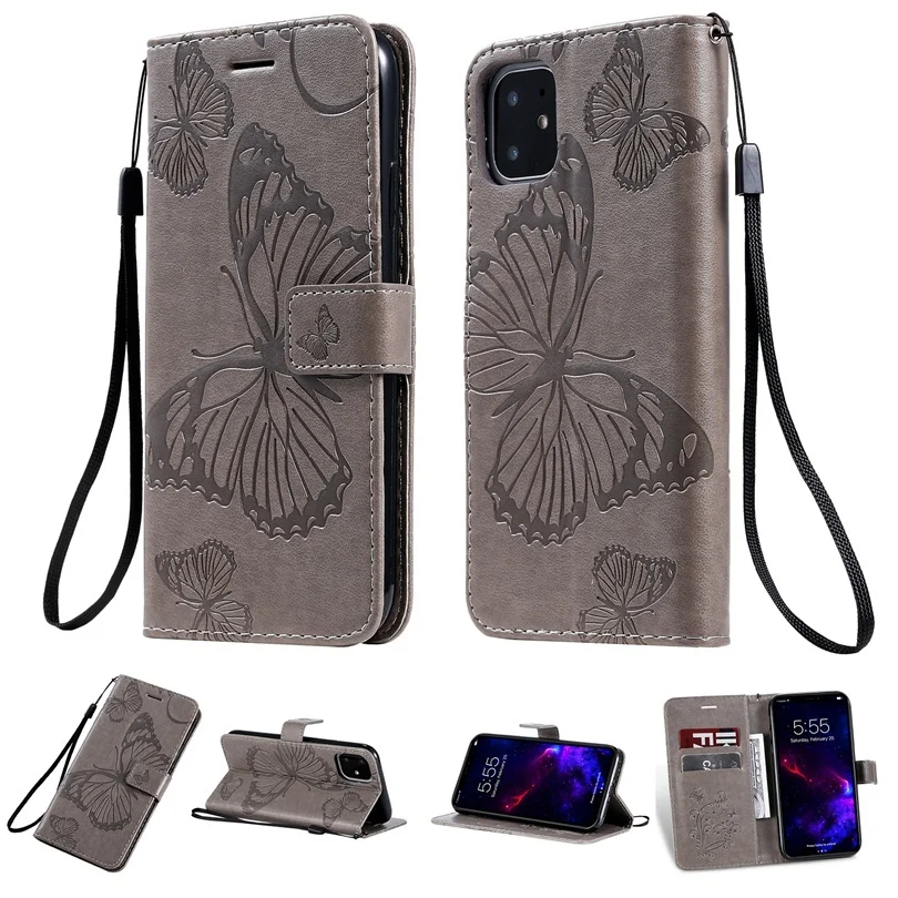 Wallet Flip 3D Butterfly Leather Case For iPhone 11 Pro X XS XR Max 5 5S SE 6 6S 7 8 Plus Book Cases Soft TPU Phone Cover Fundas iphone 7 cardholder cases