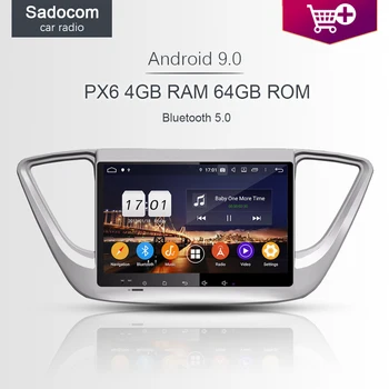 

PX6 9" DSP Android 10.0 64G 4G RAM Car DVD multimedia Player autoradio GPS car radio For Hyundai Verna Accent Solaris 2017 2018