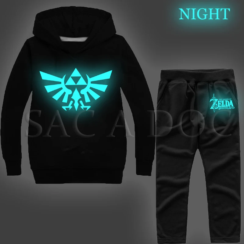 

Luminous Spring Autumn Hoodie The Legend of Zelda Toddler Boys Girls Sweatshirt Kid Baby Casual Outwear Hoodies+Pants 2pcs Set
