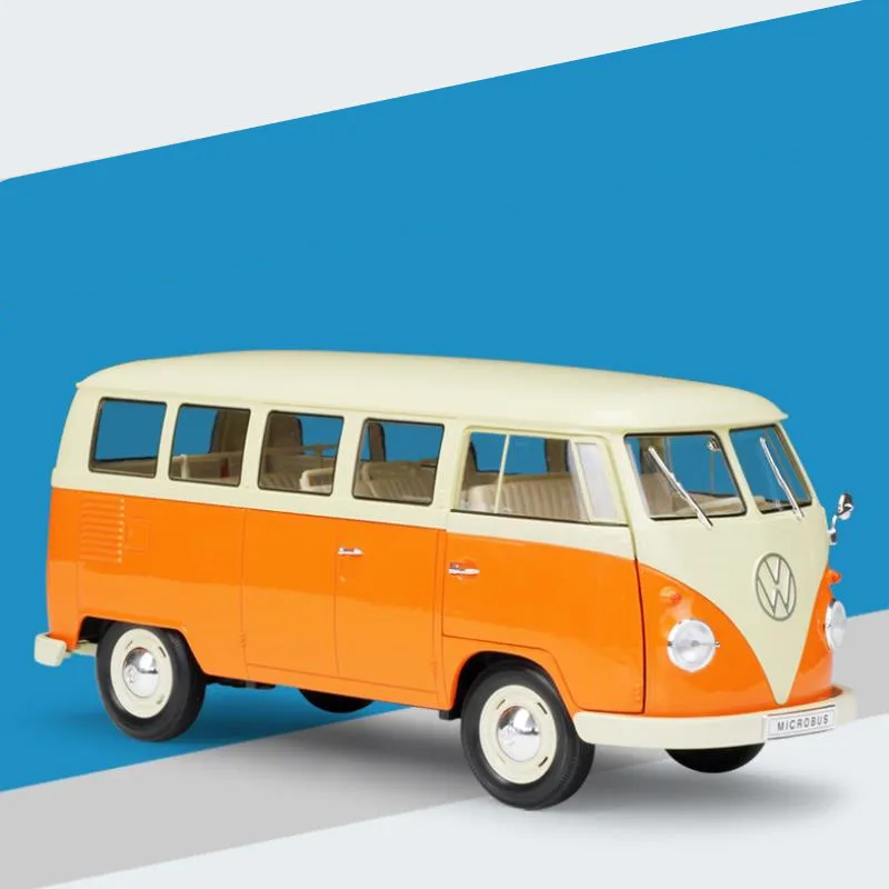 1:18 усовершенствованная модель автобуса из сплава, высокая имитация Ретро T1 автобус Коллекция Модель литая металлическая модель игрушечного автомобиля