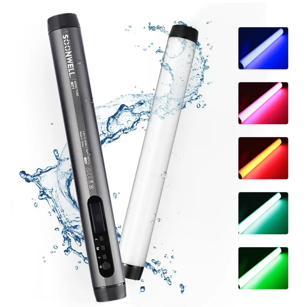 Soonwell MT1 LED RGB soft light Tube Portable Handheld Photography Lighting Stick Android Phone APP control waterproof