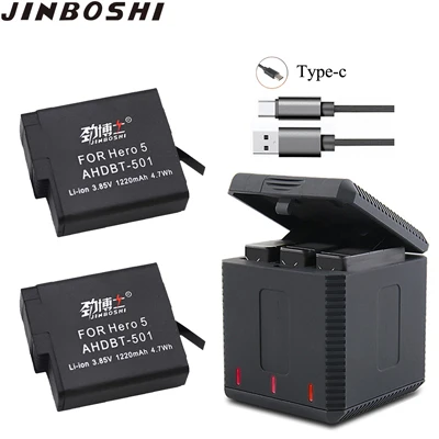 2X B and Charger 4X батарея высокого качества AHDBT501+ тройное зарядное устройство для GoPro Go pro hero 5 6 7 hero 5 hero 6 hero 7 черный аккумулятор камеры аксессуары - Цвет: 2X B and Charger