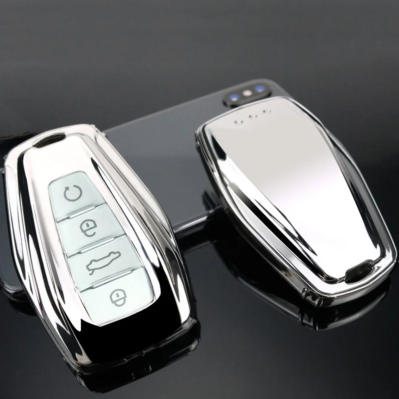 Fashion Soft TPU Car Key Case Full Cover For Geely Coolray-Atlas Boyue NL3 Emgrand X7 EX7 SUV GT GC9 Borui Accessories key case cover key case