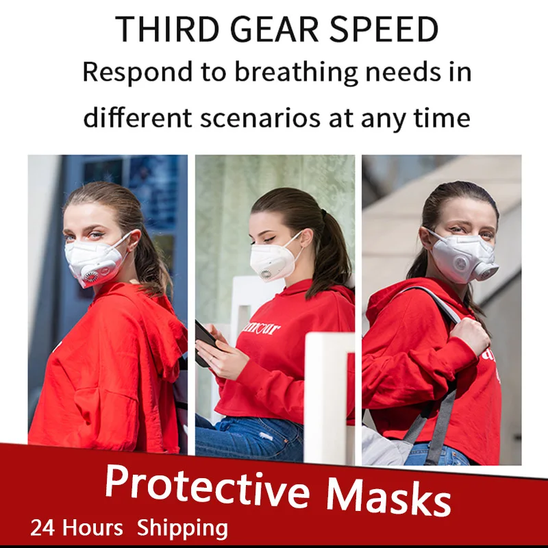 

Masks High Performance Breathing Valve Masks Electric Face Mask Adult Air Purify PM2.5 Non-woven Replaceable Filter Material