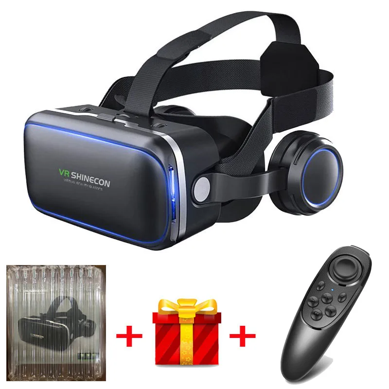 Bundle 4 Оригинальная VR shinecon 6,0 стандартная версия и гарнитура Версия виртуальной реальности 3D гарнитура для очков виртуальной реальности шлемы дополнительный контроллер - Цвет: Bundle 4