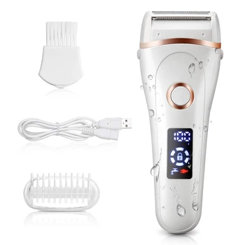 

HOT！-Women's Electric Razor, Wet and Dry Rechargeable Painless Ladies Electric Razor Body Hair Remover Leg Underarm and Bikini S