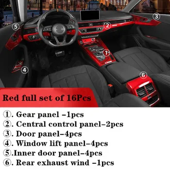 

2017-2020 For Audi A4 A5 S4 Special Car Open Mold Modified Interior 16Pcs Panel Red ABS material Car Interior Decorati
