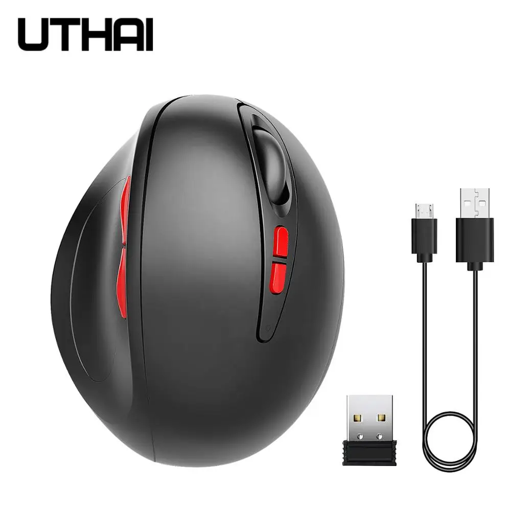 UTHAI DB40 새로운 2.4G 무선 마우스 수직 마우스 7버튼 인체공학적 2..