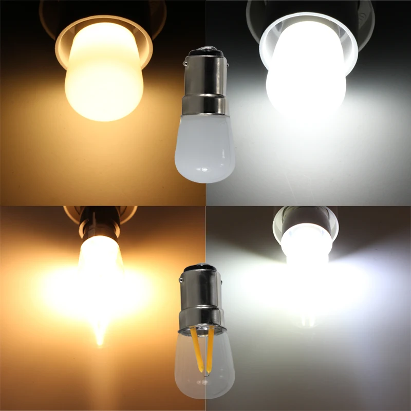 B15D B15 Led Filament Light T22 Candle Spotlight Bulb 12V 110V 220V BA15D COB Fridge Freezer Refrigerator Chandeliers Lamp 12 V