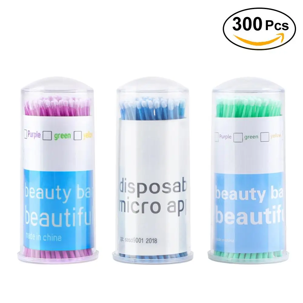 300 шт одноразовые тату ватные тампоны Микро Кисти аппликаторы тушь для ресниц