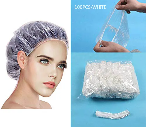 100PCS TRANSPARENT 100 шт Одноразовые душевые колпачки для обработки волос прозрачные пластиковые колпачки для спа домашнего использования отеля и парикмахерского салона - Цвет: 100PCS TRANSPARENT