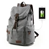 Холщовый Рюкзак TANGHAO унисекс, винтажный Повседневный ранец для ноутбука 14 дюймов с USB-портом для зарядки, школьный портфель для студентов ► Фото 3/6