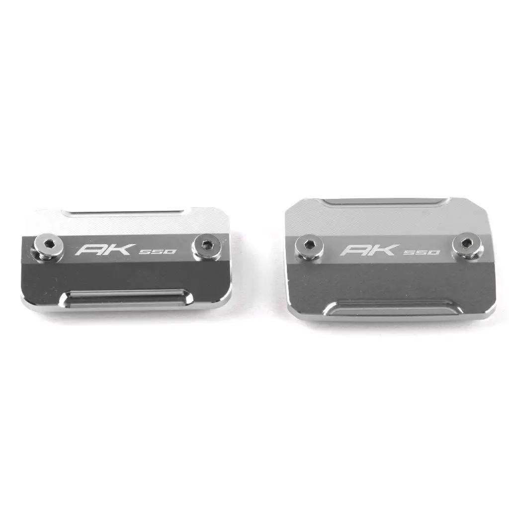 2 шт. крышка масляной чашки для Kymco AK550 AK 550 Мотоцикл с ЧПУ Алюминиевый Сплав передний тормоз жидкость резервуар мотоциклетная крышка - Цвет: Серебристый