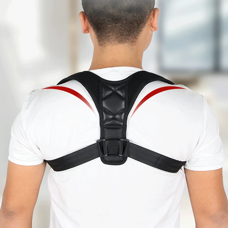 Black Back Correction Hump Strap Medical Adjustable Clavicle Posture Corrector Women Men Upper Brace Shoulder Support Belt | Спорт и