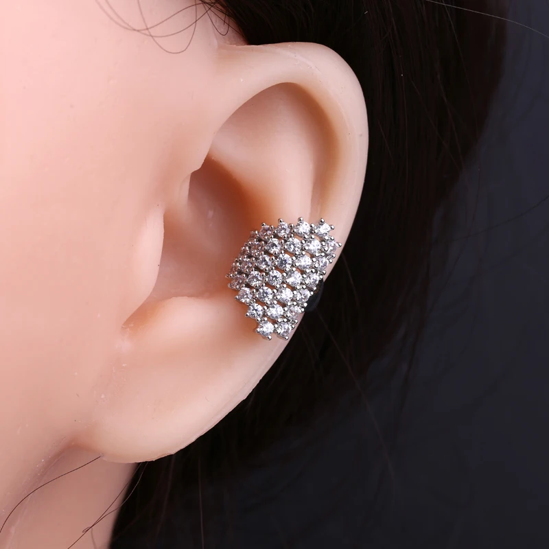 

Full drill ear bone clip female high-end sense without piercing painless ear clip earrings 2020 new trendy personality