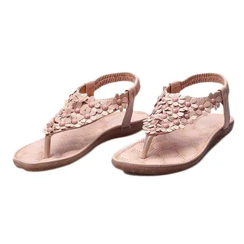 

Vogue Nice WoMen Sweet Summer Bohemia Sweet Beaded Sandals Clip Toe Sandals Beach Shoes Herringbone Sandals Shoes