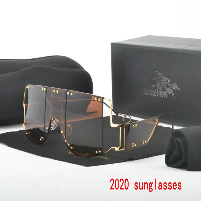 Новые большие очки Солнцезащитные очки женские с фирменной коробкой винтажные цельные Солнцезащитные очки женские оттенки FML