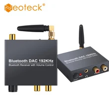 Neoteck conversor dac bluetooth 192khz digital para analógico, adaptador de suporte controle de volume ou energia on/off dac bluetooth