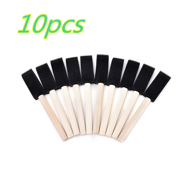 10pcs Sponge Paint Brush Toys Wooden Handle Seal Sponge Brushes Kids Children Drawing Painting Graffiti Tools School Supply 10cm