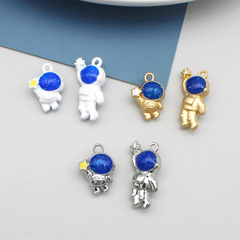 2021 Cute Star Astronaut Charms For Jewelry Making Cosmonaut Pendant Earrings DIY Necklace Bracelet Accessories Gift | Украшения и