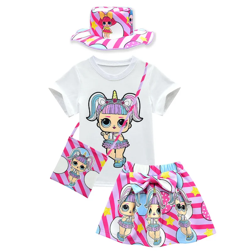 

2019 Summer Children Sets Baby Clothes Girl 2 Pcs Set Girl Doll T-shirt Cotton + Fashion Print Trousers Lol Children's Clothing