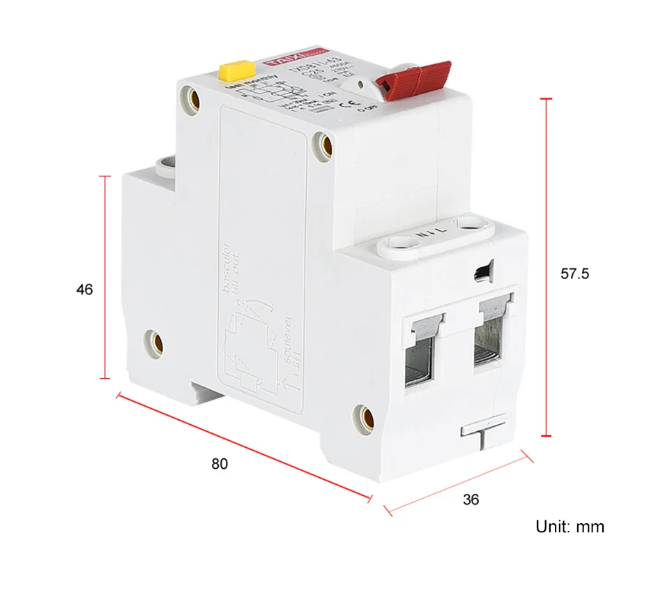 DPNL 63A RCBO 2P УЗО автоматический выключатель 20A 25A 50A TPNL 230 В 50 Гц/60 Гц остаточный ток Leackage светильник протектор C Тип 30mA