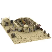 

MOC New Hope Village Mos Eisley Cantina Town Building Blocks Kit For Star of Space Wars Desert House Bricks DIY Toy For Children