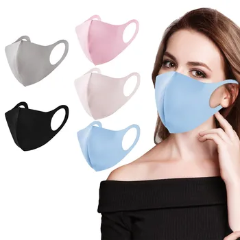 

5pc Face Mask Solid Fashion Reusable Washable Adjustable Mascarilla Unisex Safe Breathable Dustproof Outdoor Sport Quick-drying