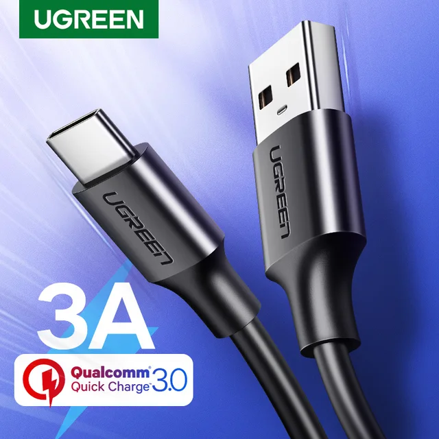 Ugreen USB tipo C para Xiaomi Redmi Note USB-C Cable para Samsung S9 rápido de carga de Cable USB-C cable de carga para teléfono Ugreen USB tipo C para Xiaomi Redmi Note USB-C Cable para Samsung S9 rápido de carga de Cable USB-C cable de carga para teléfono