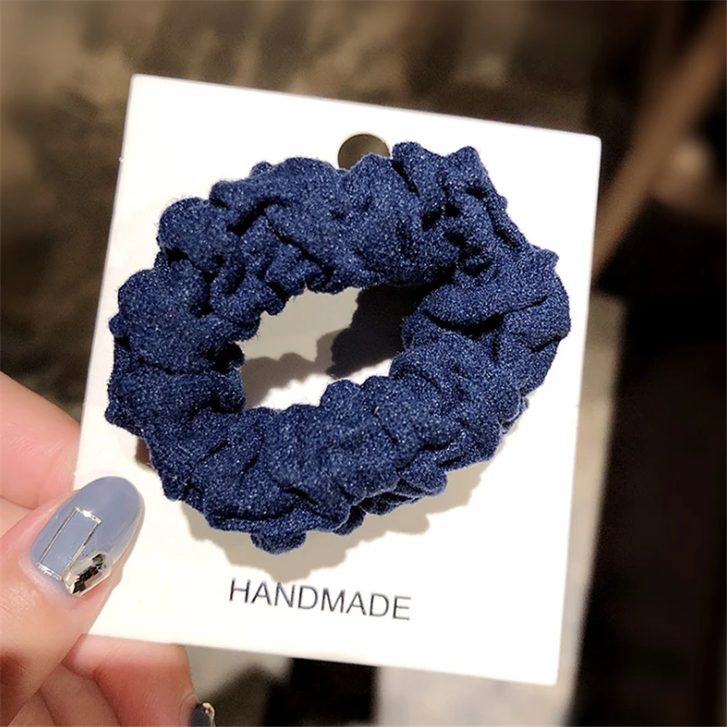 Navy Blue 1 шт., яркие цвета, сильная резинка, эластичная резинка для волос, женские резинки, повязки для волос, веревка для волос, для девушек, конский хвост, держатель, аксессуары для волос - Цвет: Navy Blue
