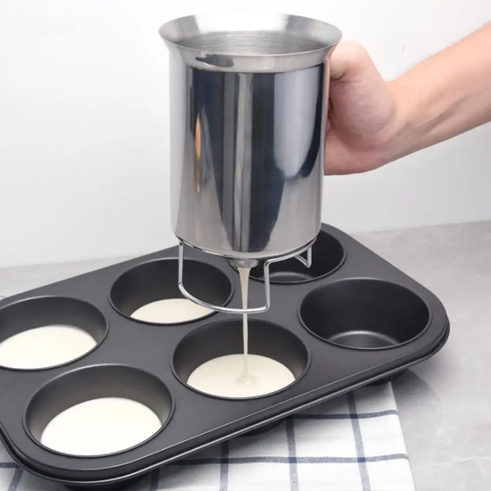 

900ML Kitchen Tool Batter Dispenser Batter Dispenser Stainless Steel Pastry Funnel Making Cake Handheld Separator Batter Funnel