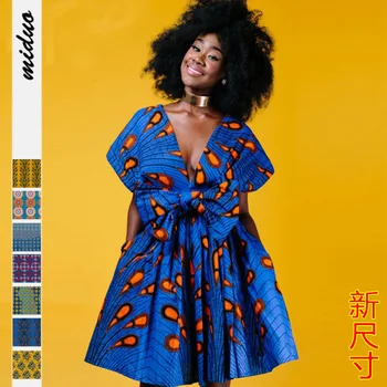 

Summer Beach Dress 2019 For Beaches Tunic For The Beach Robe Plage On The Element Print Bind Pleated Skirt Neck Dress Holding Up