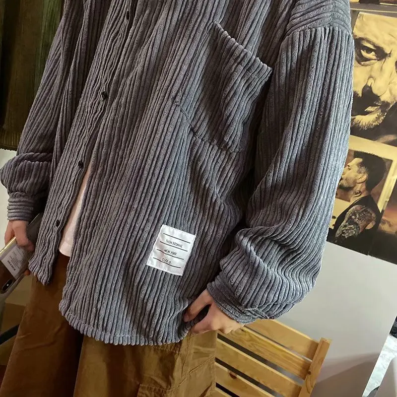 Autumn and Winter New Casual Corduroy Men's jacket Fashion Solid Color men jacket Loose All-match jackets coats 2020
