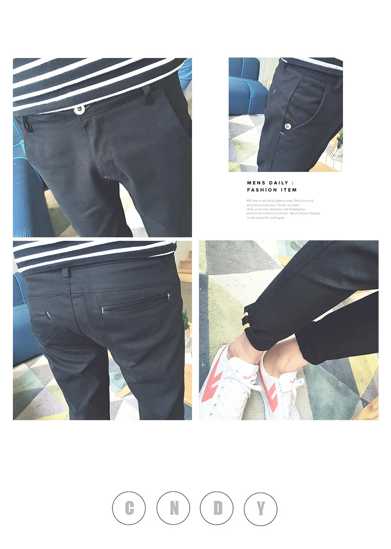 Весной и летом-Для мужчин Slim Fit Повседневное брюки для девочек узкие Капри подросток большой Размеры универсальные штаны-шаровары брюки для мальчиков, модные штаны