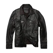 Мужская зимняя куртка из натуральной кожи для мужчин, модная мотоциклетная куртка-бомбер из натуральной кожи, мужская куртка-Авиатор