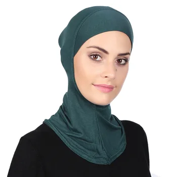 

Solid Color Underscarf Hijab Soft Muslim Full Cover Inner Women's Hijab Bonnet Cap Headscarf Islamic Underscarf Neck Bonnet Hat