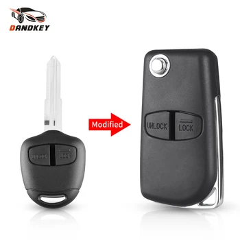 

Dandkey Remote Modified Car Key Shell For Mitsubishi Pajero Sport Outlander Grandis ASX 2/3 Buttons Flip Folding Remote Key Case