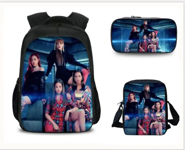 Blackpink 3 шт./компл. ноутбук рюкзак школьные сумки для подростков мальчиков и девочек Jisoo/Дженни/Lisa/розовое вентиляторы повседневный рюкзак дорожные сумки - Цвет: as pictures