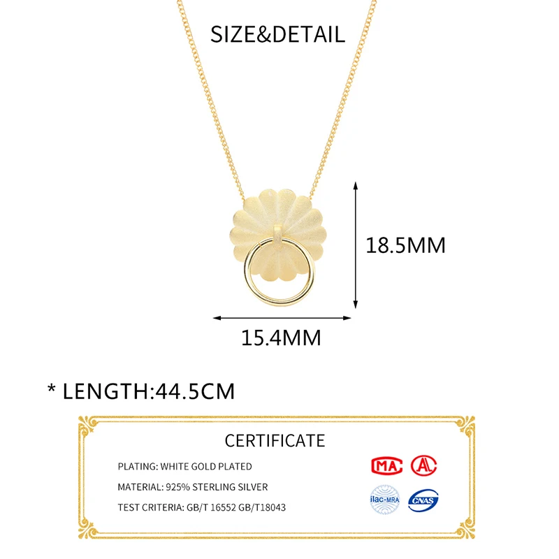 INZATT Настоящее серебро 925 проба цветок круглый кулон ожерелье для модных женщин ювелирные изделия минималистичные аксессуары подарок