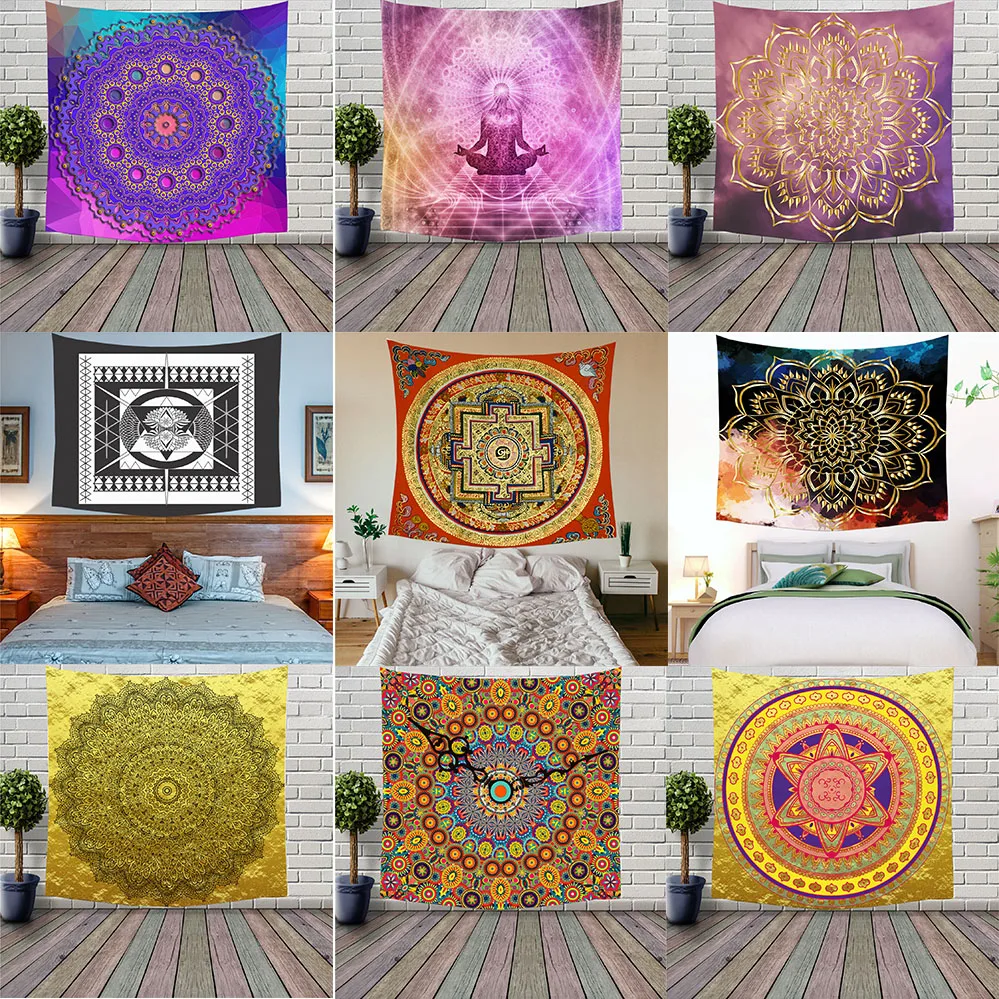 

Mandala Pattern Tapestry Oil Painting Printed Wall Art Hanging Yoga Meditation Mat Blanket Beach Mat Bedspread Home Slipcovers