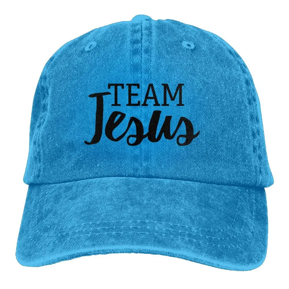 Team Jesus Denim Hat Adjustable Women's Plain Baseball Cap | Аксессуары для одежды
