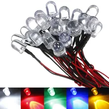  20cm DC 12V Pre Wired UV LED Lamp 5mm Emitting Diodes Decorative Lights Bulb 5 Colors 10pcs Bright Lamp With Plastic Line 